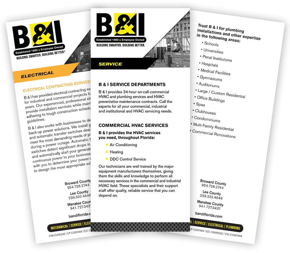 B & I Rack Cards Package