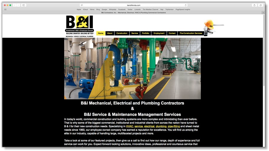 B&I Website (Done in collaboration with in-house staff)