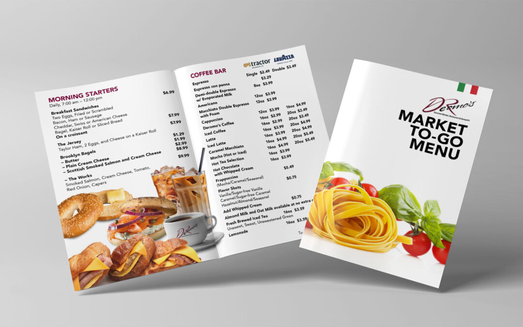 Deromo’s Gourmet Market, Restaurant & Banquet Hall – Menu Design