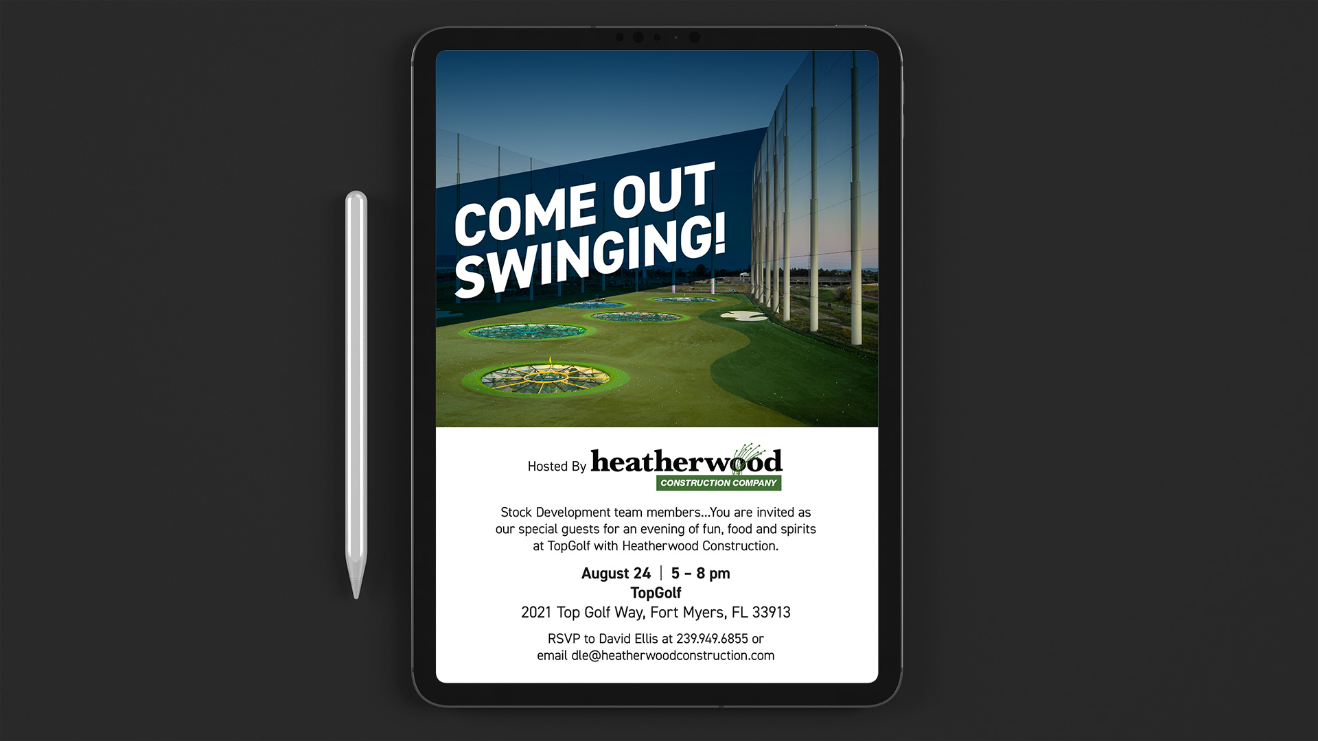 Heatherwood Construction – Email Event Invitation