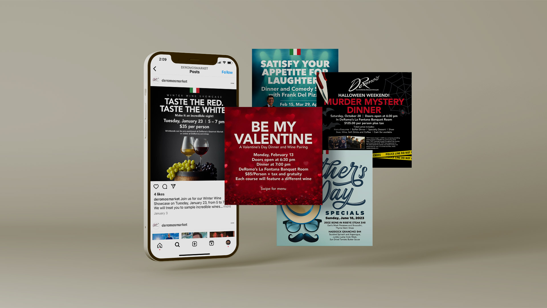 Deromo’s Gourmet Market, Restaurant & Banquet Hall – Social Media