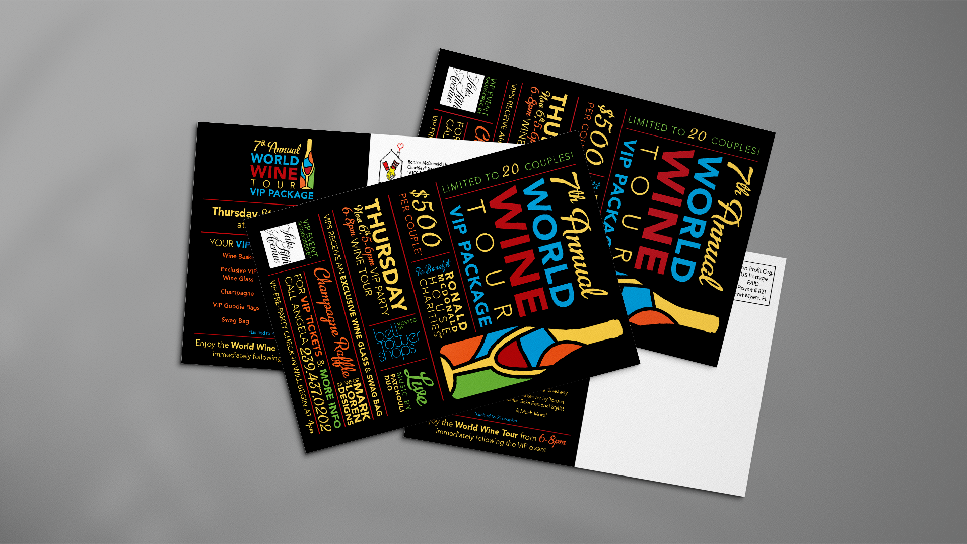 Ronald McDonald House Charities – Eat. Clay. Love.  – Wine Tour – Event Direct Mail