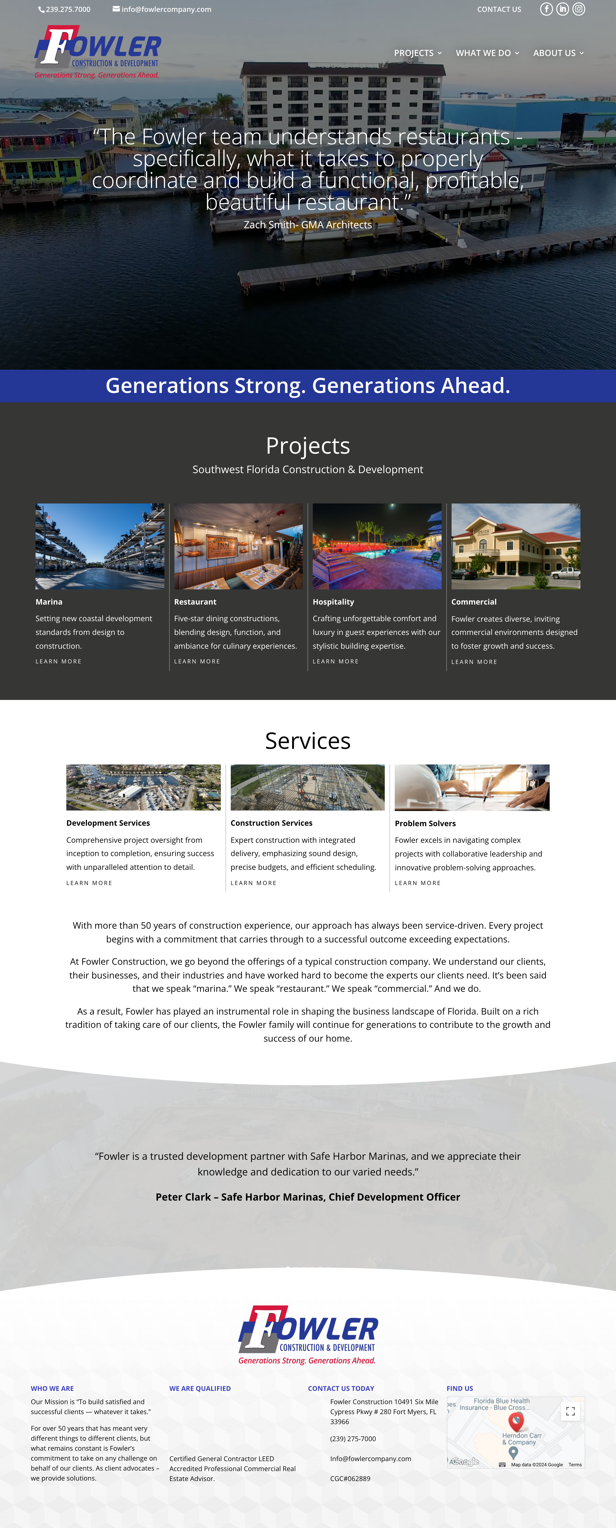 Fowler Construction & Development – Website Presence