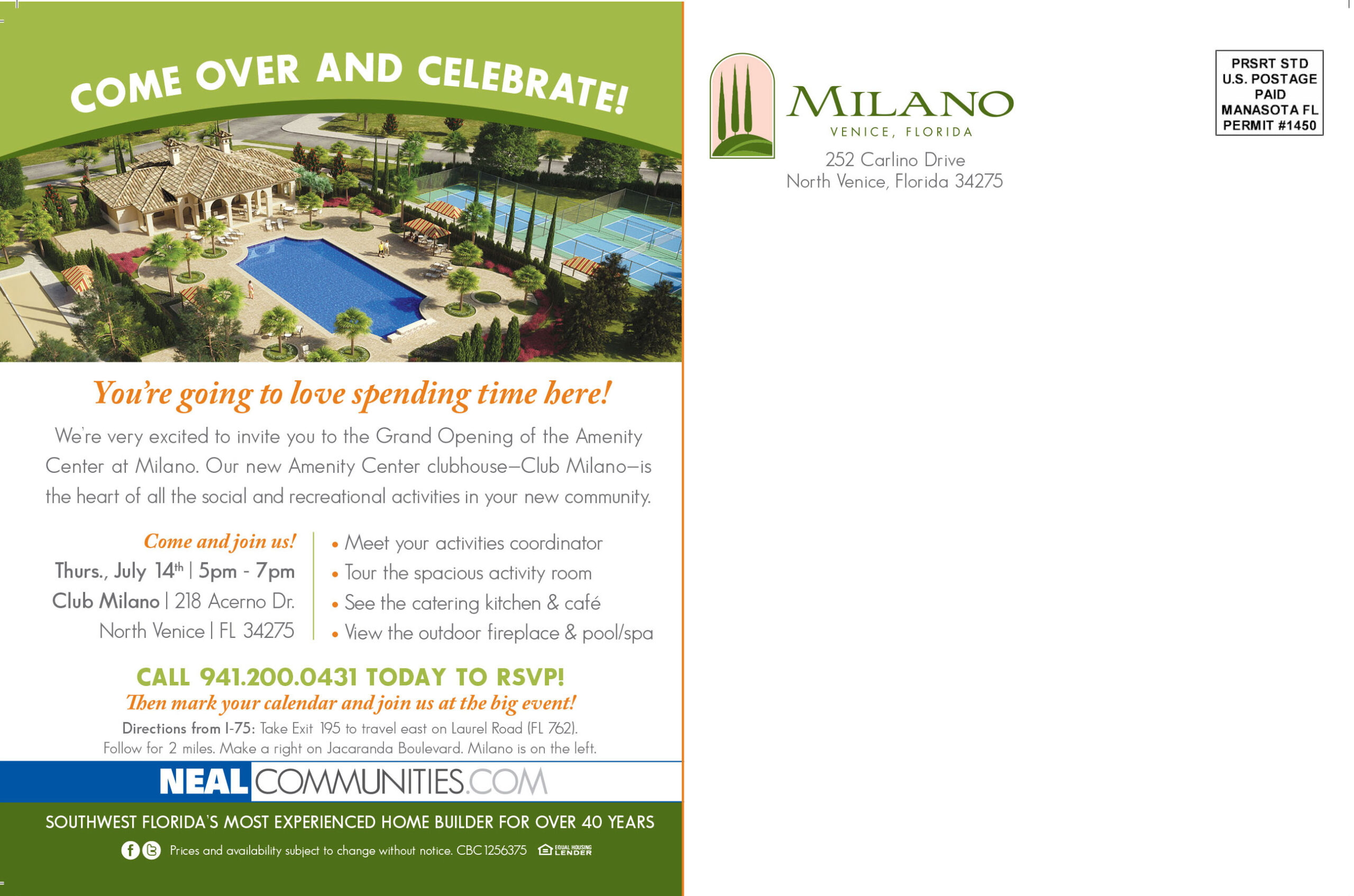 Neal Communities – Direct Mail- Milano